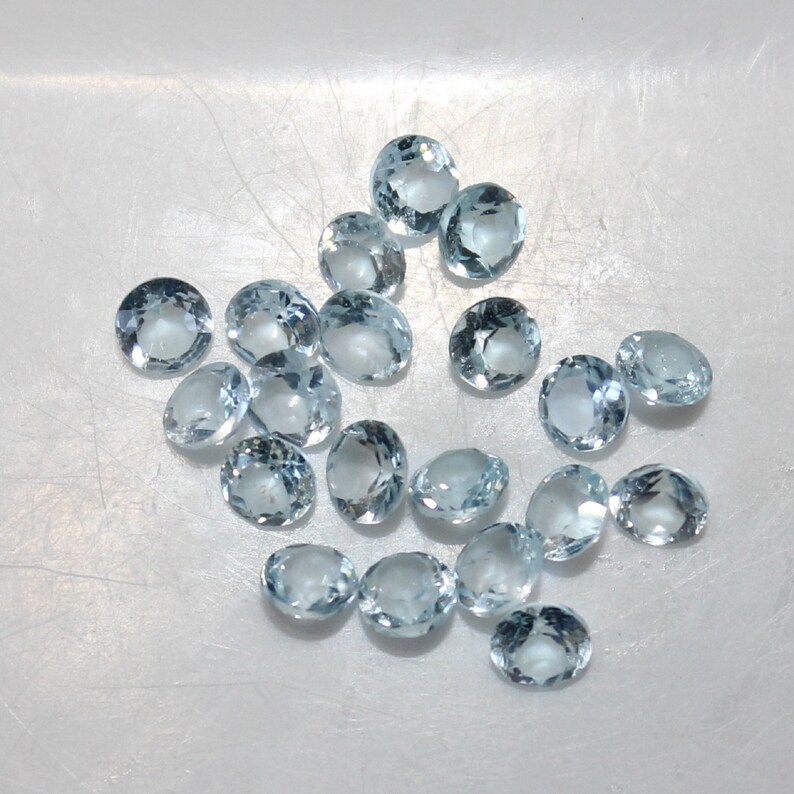 Sky Blue Topaz 3mm 4mm 5mm & 6mm Faceted Round Loose - Etsy