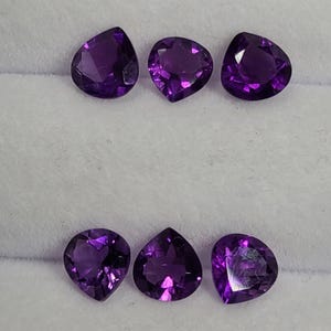 Amethyst 4mm & 6mm faceted plain top heart (no cleft) loose gemstones
