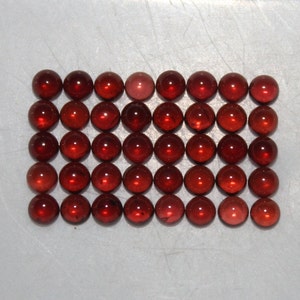 Red Garnet (Almandine) 2mm, 3mm, 4mm, 5mm, 6mm, 7mm, 8mm, 10mm, 12mm, 14mm Flat Back Round Cabochon Loose Gemstone(s)