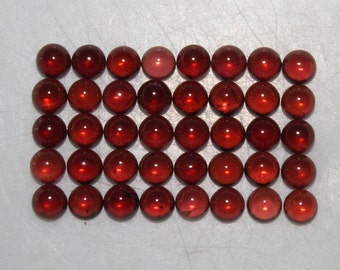 Red Garnet (Almandine) 2mm, 3mm, 4mm, 5mm, 6mm, 8mm, 10mm, 12mm Round Cabochon Loose Gemstones