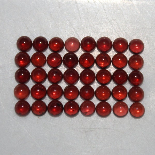 Red Garnet (Almandine) 2mm, 3mm, 4mm, 5mm, 6mm, 8mm, 10mm, 12mm Round Cabochon Loose Gemstones