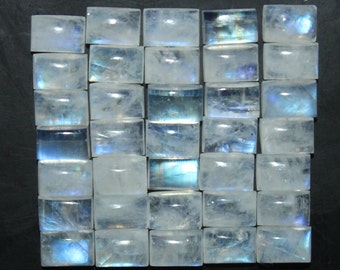 Rainbow Moonstone 6x4mm, 7x5mm, 8x6mm Octagon Cabochon Loose Gemstones