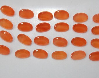 Carnelian 7x5mm, 8x6mm, 9x7mm, 10x8mm & 12x10mm Faceted Oval Loose Gemstones