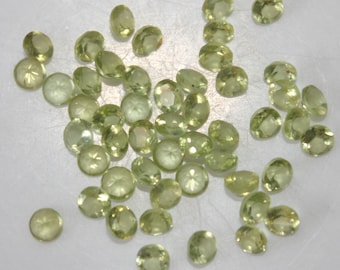 Peridot 2mm, 3mm, 4mm, 5mm & 6mm Faceted Round Loose Gemstones w/ Multi-Qty Purchase Options