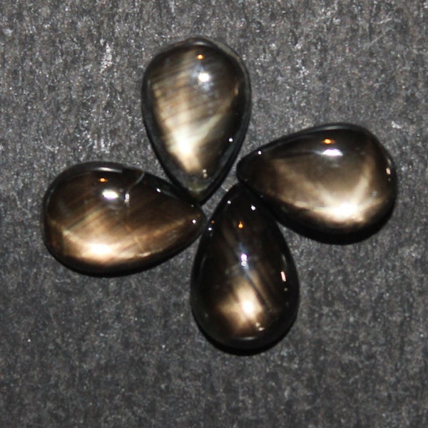 Black Star Sapphire 5x3mm, 6x4mm, 7x5mm, 8x5mm, 9x6mm Cabochon Pear Loose Gemstones