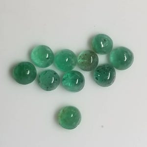 Emerald round cabochon 3mm, 4mm & 6mm loose gemstones