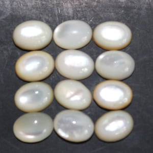 Mother of pearl 8x6mm, 9x7mm, 10x8mm, 12x10mm, 14x10mm oval cabochon loose gemstones
