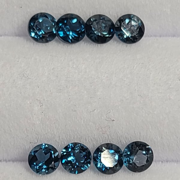 London Blue Topaz Round Faceted 2mm, 3mm, 4mm & 5mm Loose Gemstones