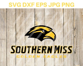 Southern Miss SVG, Golden svg, Logo, Eagles SVG, Hattiesburg, CUSA, instant download - eps, png, svg, dxf Silhouette, Cricut