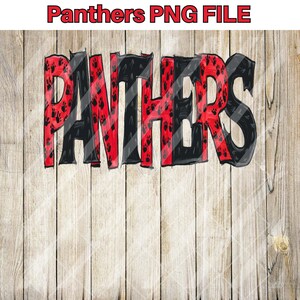 Red and Black Panthers PNG for T-Shirts, Crafts, DTF, Sublimation, Eco Solvent - Petal Panthers Mascot Design