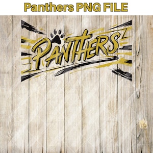 Panteras negras y doradas PNG para camisetas, manualidades, DTF, sublimación, ecosolvente - Bold Sports Design
