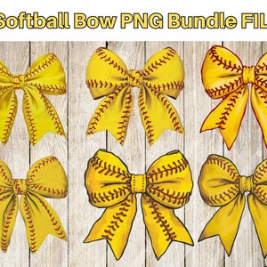 Paquete PNG de lazo de softbol / Diseño lindo de remera y manualidades / Sublimación DTF y compatible con solventes ecológicos / Descarga instantánea para fanáticos de los deportes