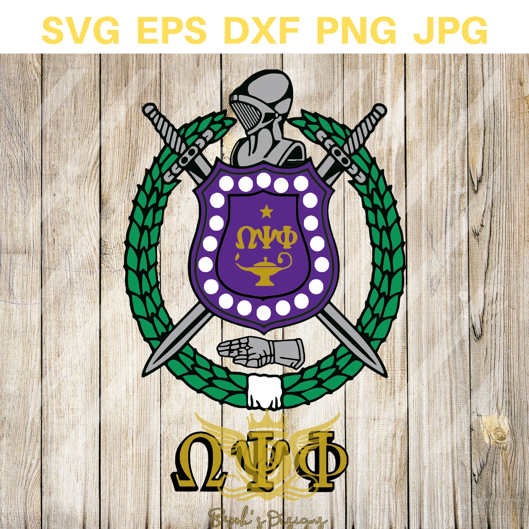 Omega Psi Phi Shield SVG