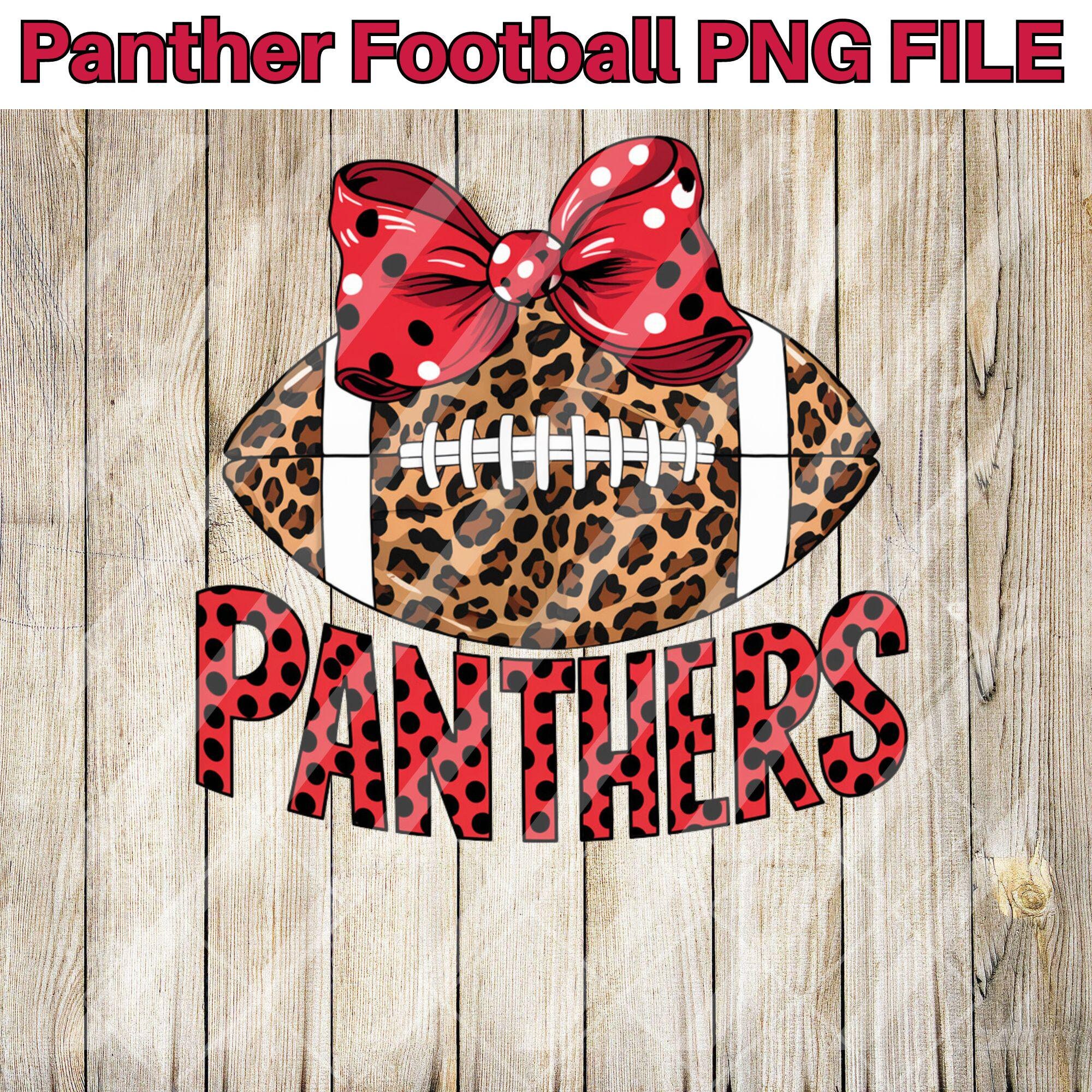 Leopard Bow Football Panthers Design PNG - Perfect for T-Shirts & Crafts, Ideal for DTF, Sublimation, Eco Solvent