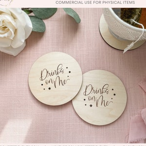 Laser Engraving Coaster File - Drink Coaster Laser Cut File - Glowforge SVG File - Creates 4&quot; Coaster (resizable)