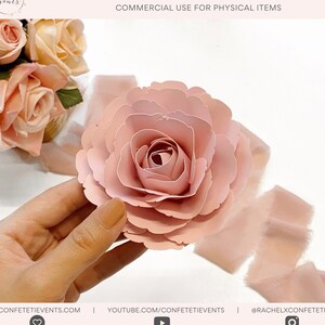 Mini Paper Flower SVG - Paper Flower SVG for Cricut - Makes 3-4&quot; Flowers, *Includes: YouTube Tutorial* - Faye Rose