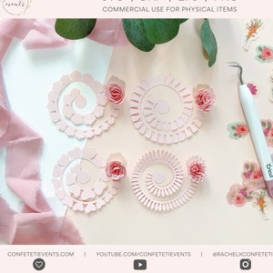 Paper Flower SVG - Rolled Flower SVG - Paper Flower SVG for Cricut - Paper Flower Svg Template - *Set of 4 Designs*