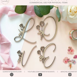 Floral Love SVG - Laser Cut File - Glowforge Files - Glowforge SVG Files - Floral Svg Files - Love Svg - Spring Svg