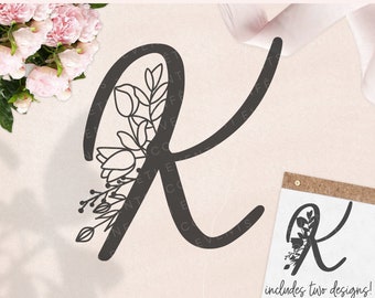 Download Floral Letter K Svg Etsy