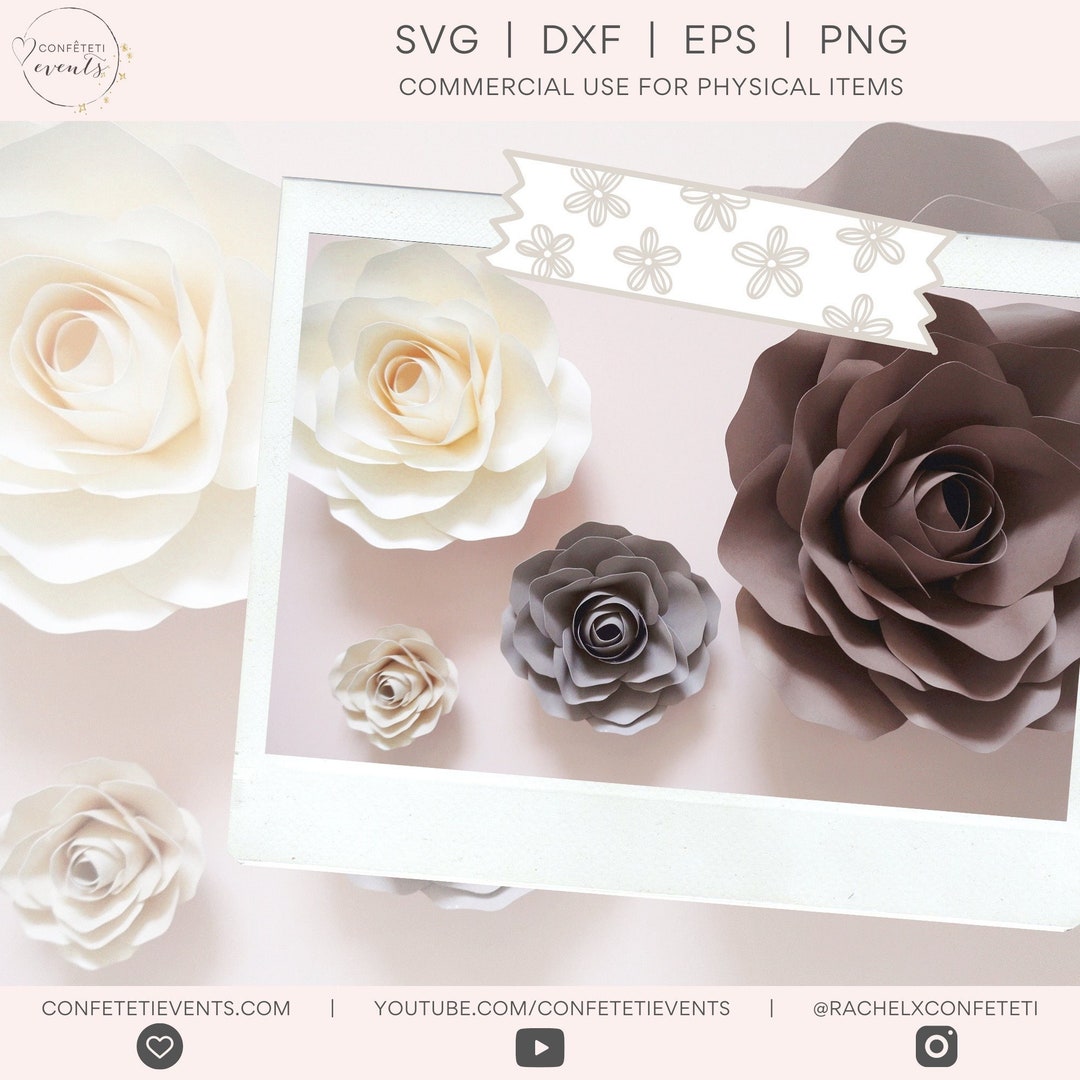 Paper Flower SVG Paper Flower SVG Bundle Paper Flower Template Bundle