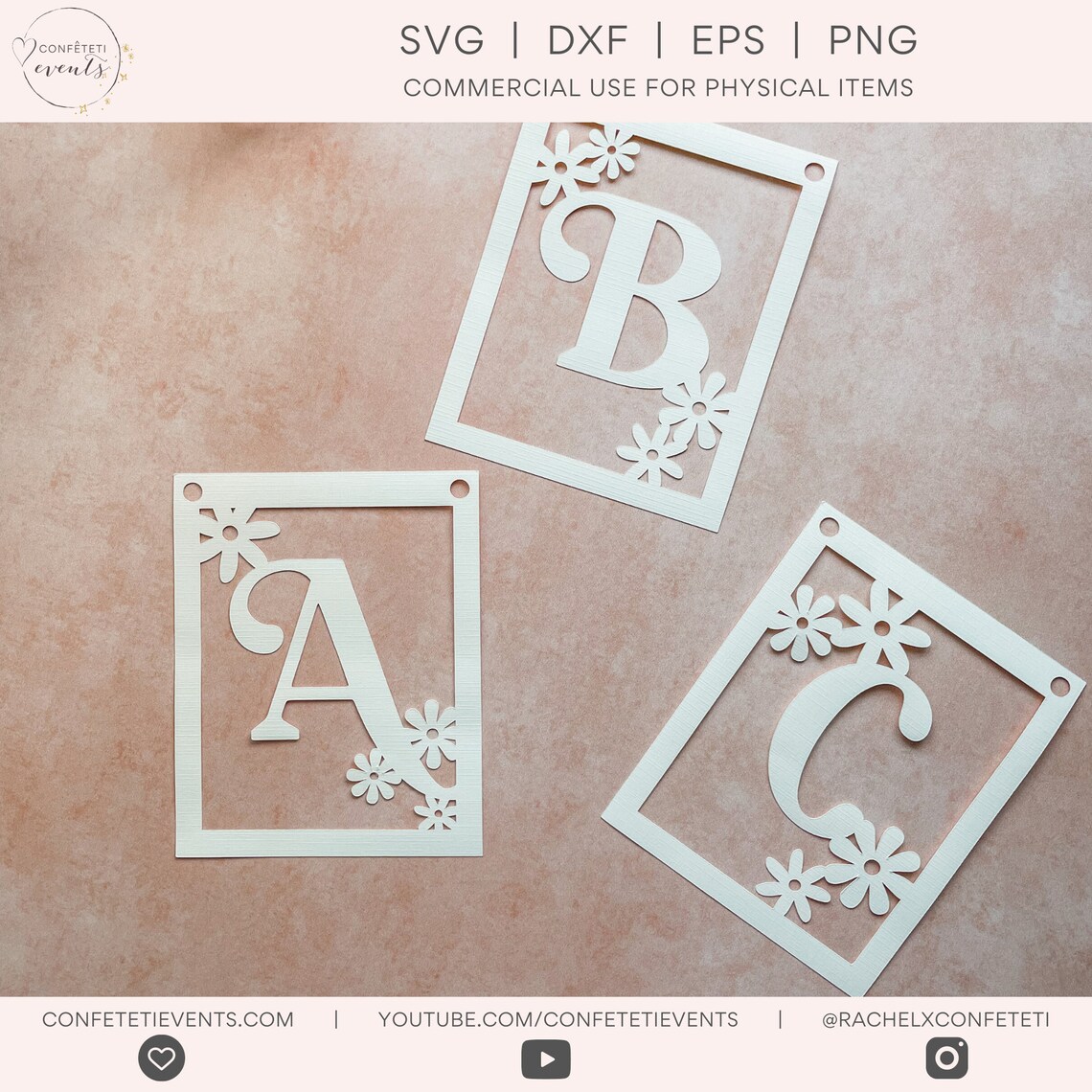 Floral Letter SVG Alphabet SVG Party Banner SVG Banner Etsy