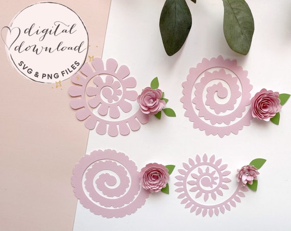Download Rolled Paper Flower Svg Png Pdf Cricut Cut File Set Of 4 Etsy Yellowimages Mockups
