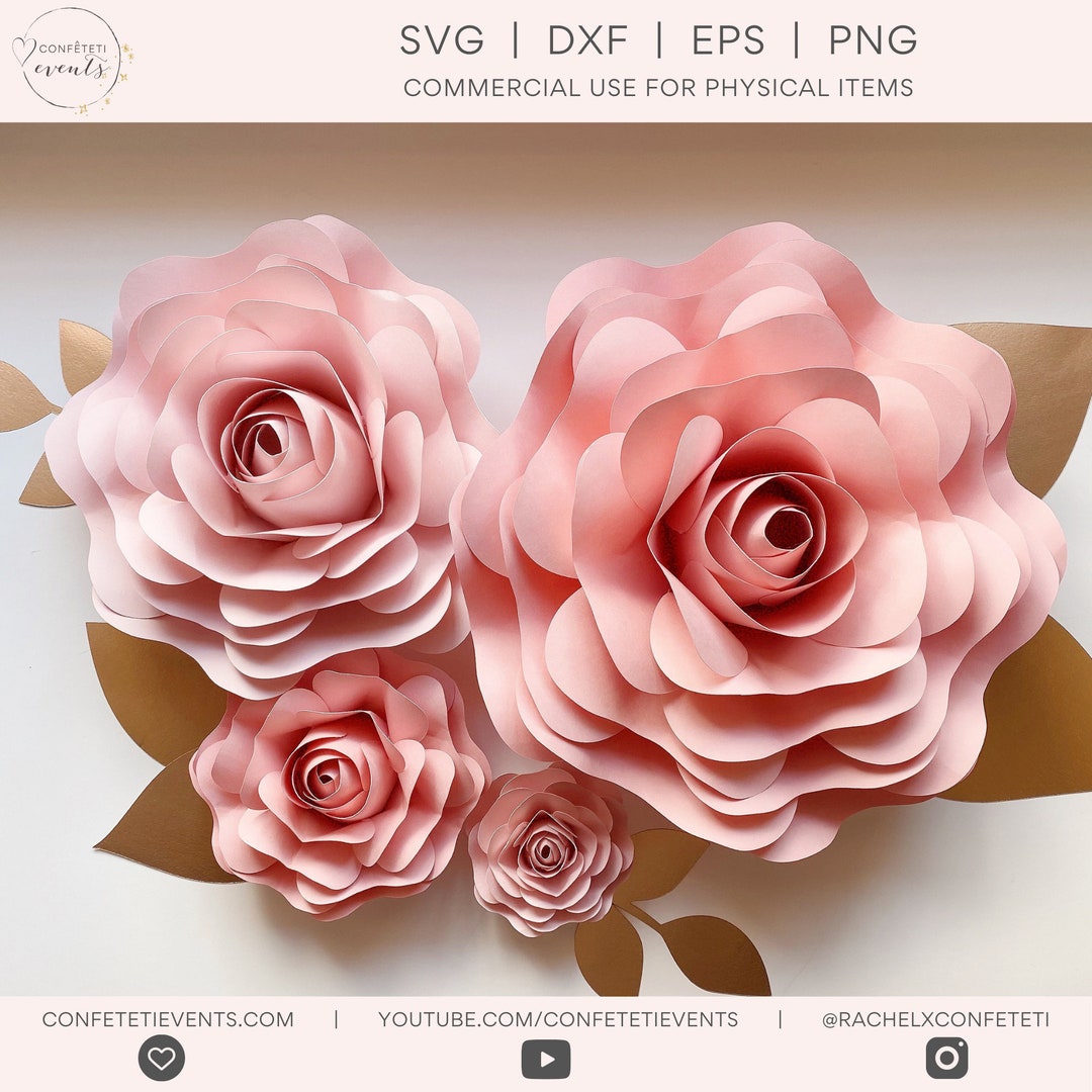 Paper Flower SVG Paper Flower SVG Bundle Paper Flower Template Bundle