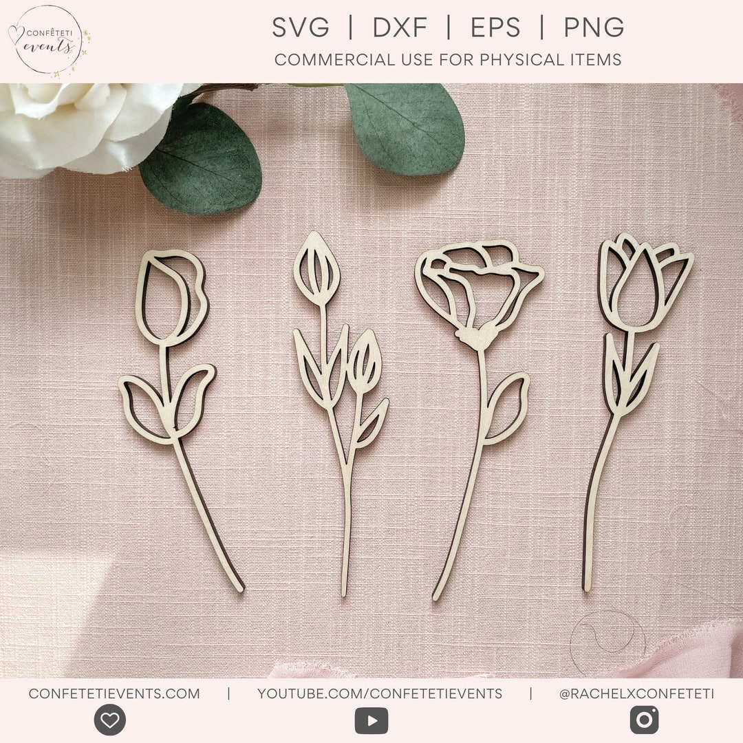 Flower Laser Cut File Layered Laser File Floral SVG Laser File