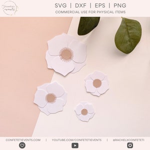 Mini Paper Flower SVG - Paper Flower SVG for Cricut - Makes 1-3&quot; Flowers, *Includes: YouTube Tutorial* - Kristi Flower
