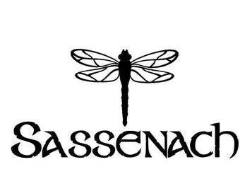 Sassenach with Dragonfly Above vinyl sticker