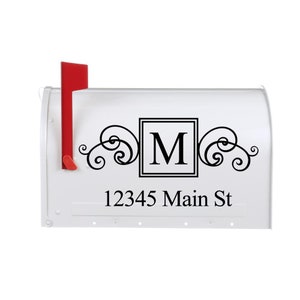 Scroll Square Vinyl Decal Stickers for Mailbox
