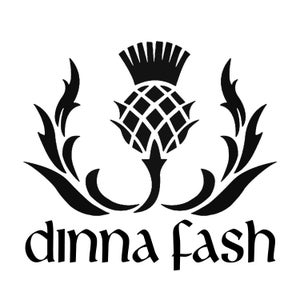 dinna fash with Thistle Above vinyl sticker