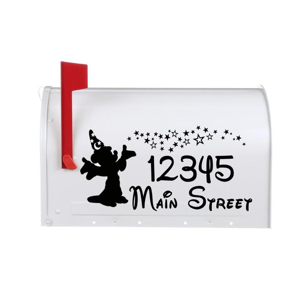 Calcomanías de vinilo de ratón hechicero para buzón