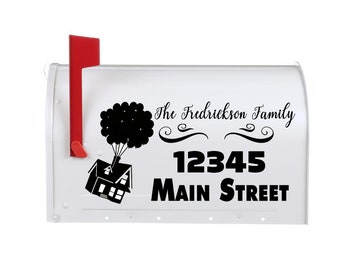 House with Balloons Vinyl Decal Stickers for Mailbox