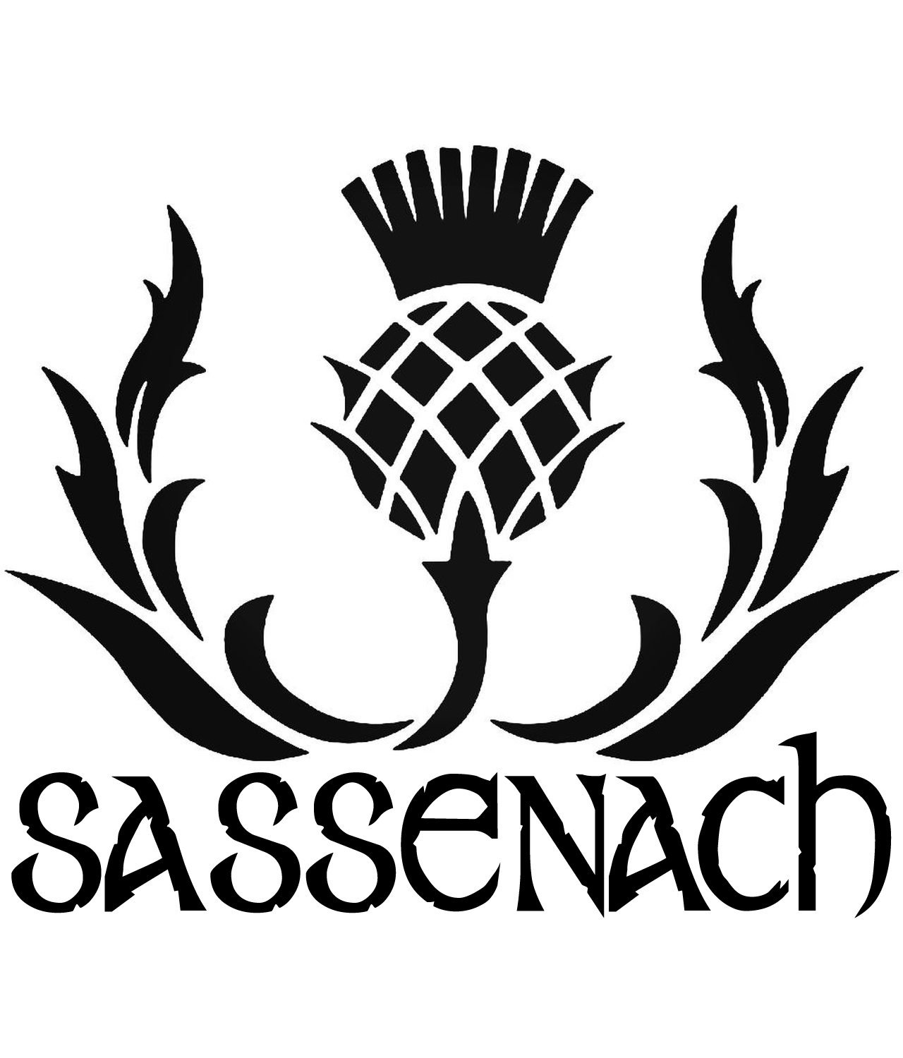 Sassenach with Thistle Above Vinyl Decal Sticker