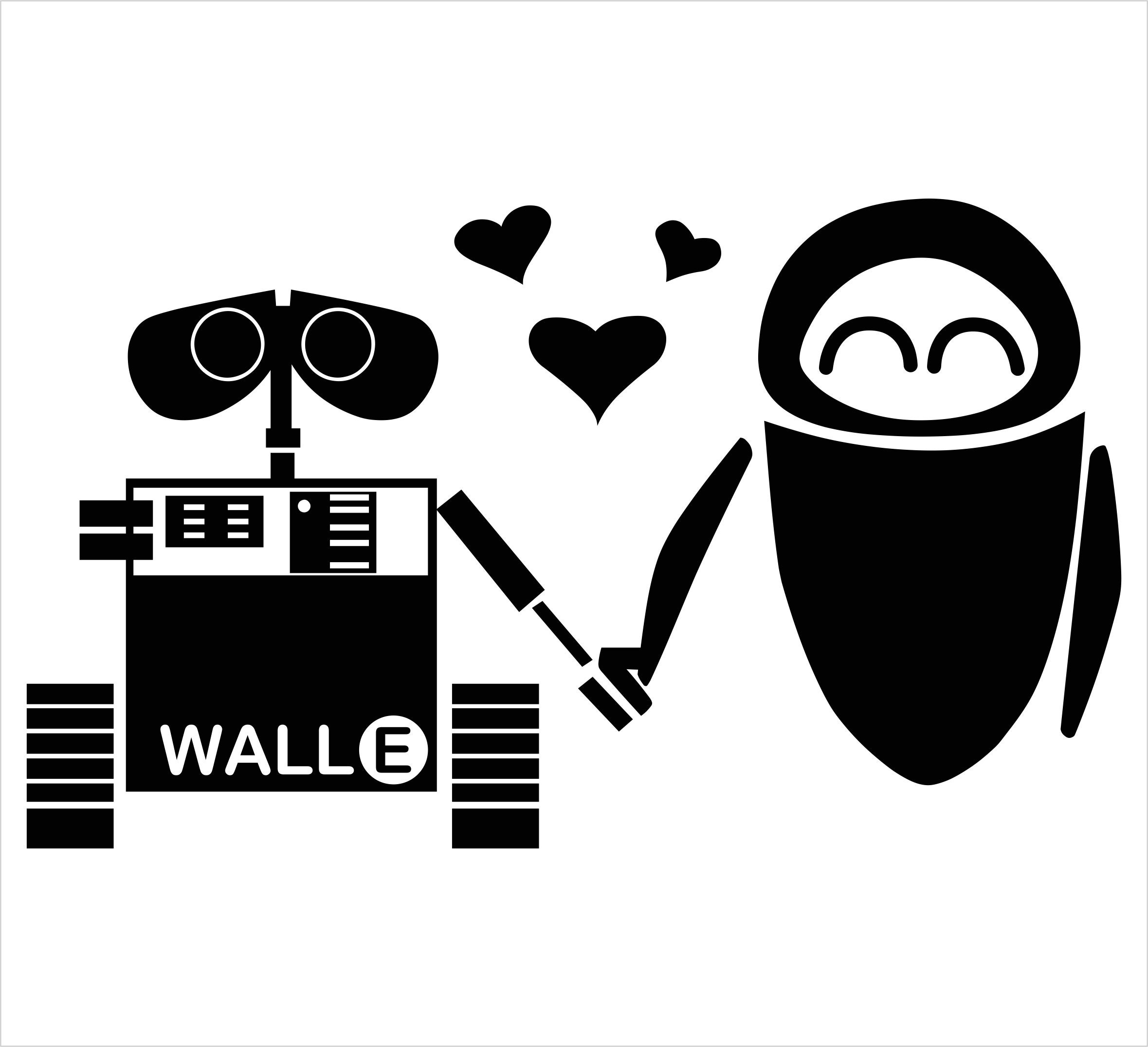 WallE and Eve vinyl sticker Etsy