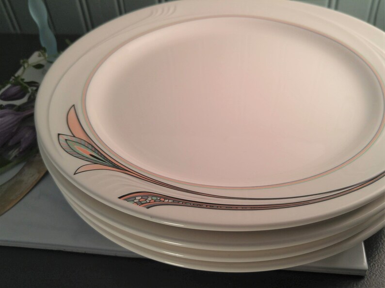 Buffalo China Peacock Feather Dinner Plates Set of Two Etsy