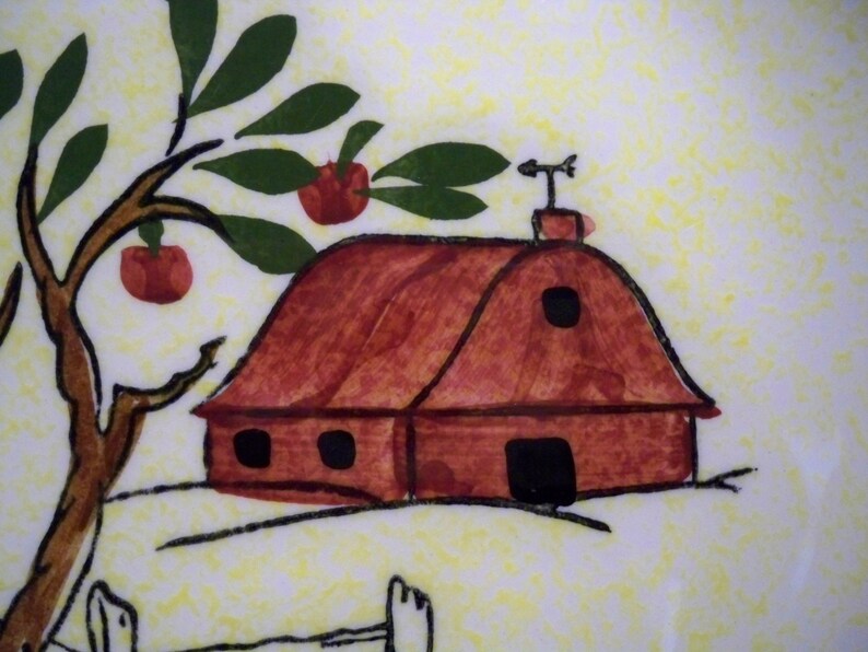 Southern Potteries Blue Ridge 9 plate Red Barn dinnerware pattern Skyline shape 1950s