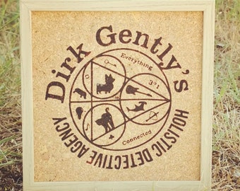 DIRK GENTLY - Cork engraving board.