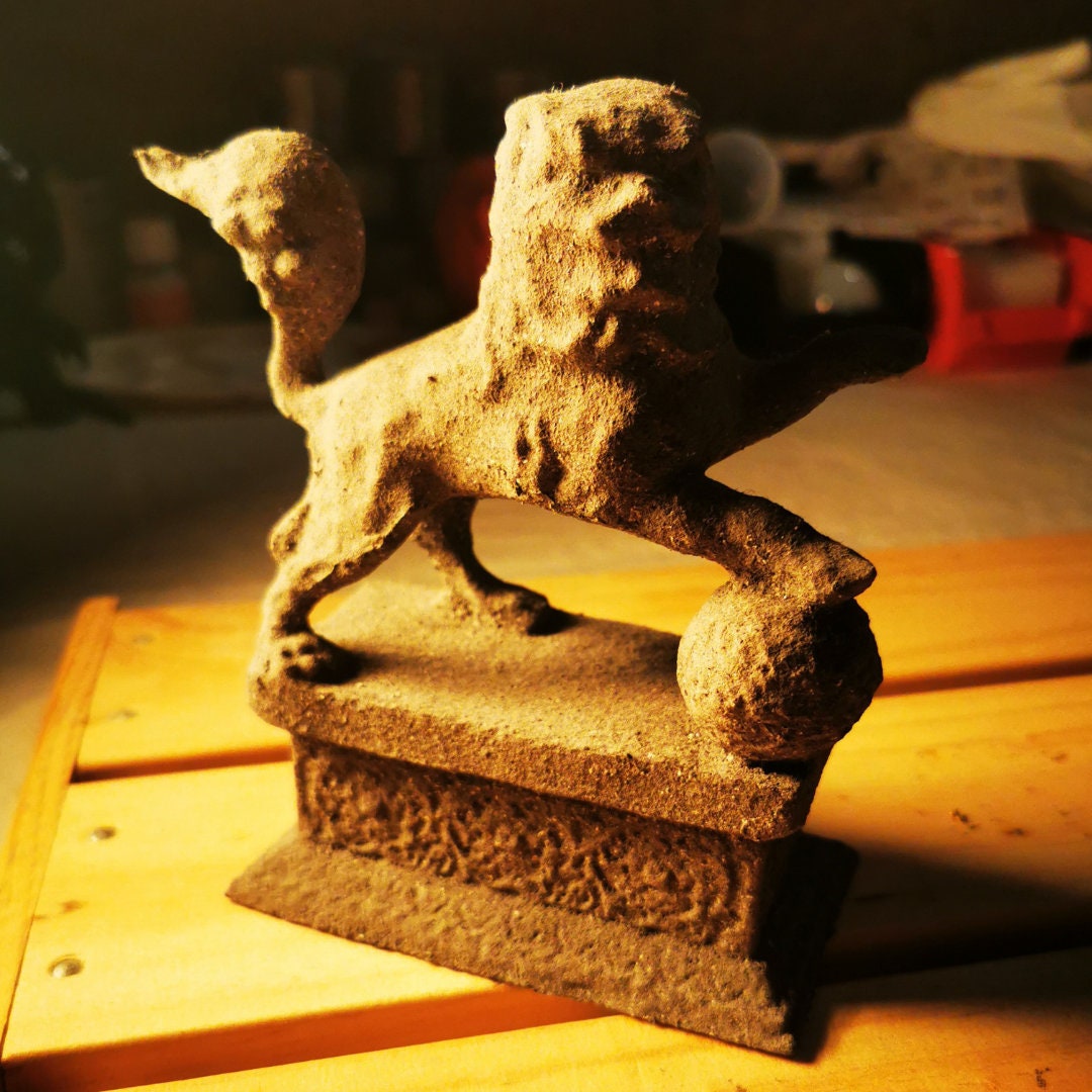 statues Lion Gardien Chinois Effet Pierre en Impression 3D