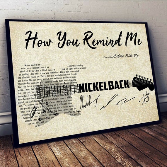 Nickelback How You Remind Me Lyrics Poster Without Frame Music Art Poster Wall Art Decor Music Poster Song Lyrics Poster Home Decor