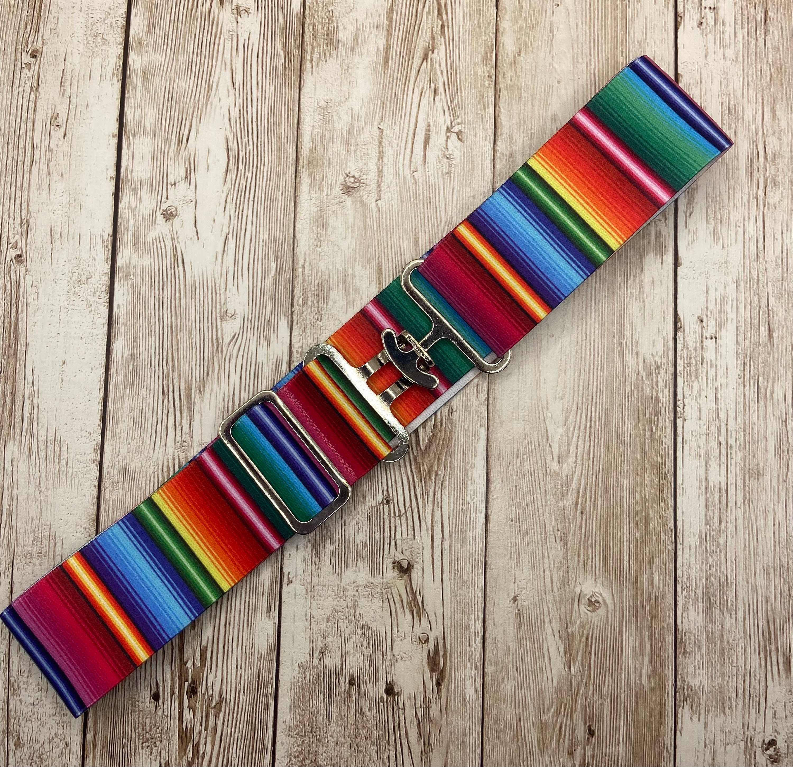 Genuine leather colorful sarape belt sz Xl bohemian festival Serape Leather Belt - Etsy main image 2