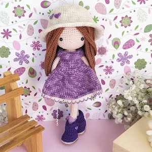 Doll Bree, crochet amigurumi doll, crochet doll with removable clothes, doll with outfits, PATTERN ONLY