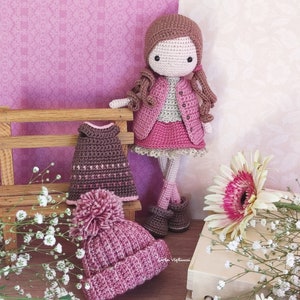 Doll Sophie, crochet amigurumi doll, crochet doll with removable clothes, doll with outfits, PATTERN ONLY image 9