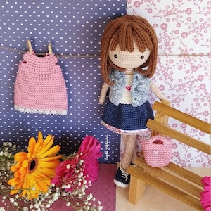 Doll Alys, crochet amigurumi doll, crochet doll with removable clothes, doll with outfits, PATTERN ONLY