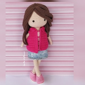 Doll Elin, crochet amigurumi doll, crochet doll with removable clothes, doll with outfits, PATTERN ONLY image 6