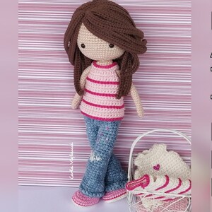 Doll Elin, crochet amigurumi doll, crochet doll with removable clothes, doll with outfits, PATTERN ONLY image 7