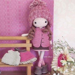 Doll Sophie, crochet amigurumi doll, crochet doll with removable clothes, doll with outfits, PATTERN ONLY image 8