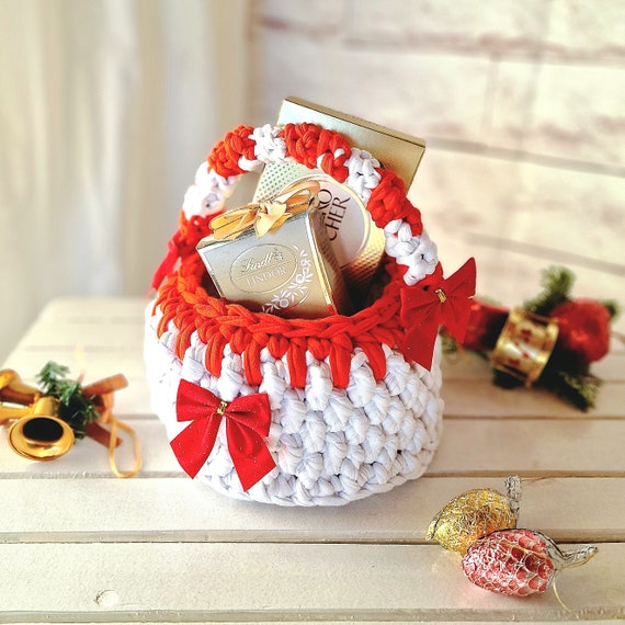 Christmas Basket. Gift Basket for Adults Christmas.christmas Gift for Home.  Handmade Sewing Basket. Sewing Box. Crochet Scrapbooking Basket. 