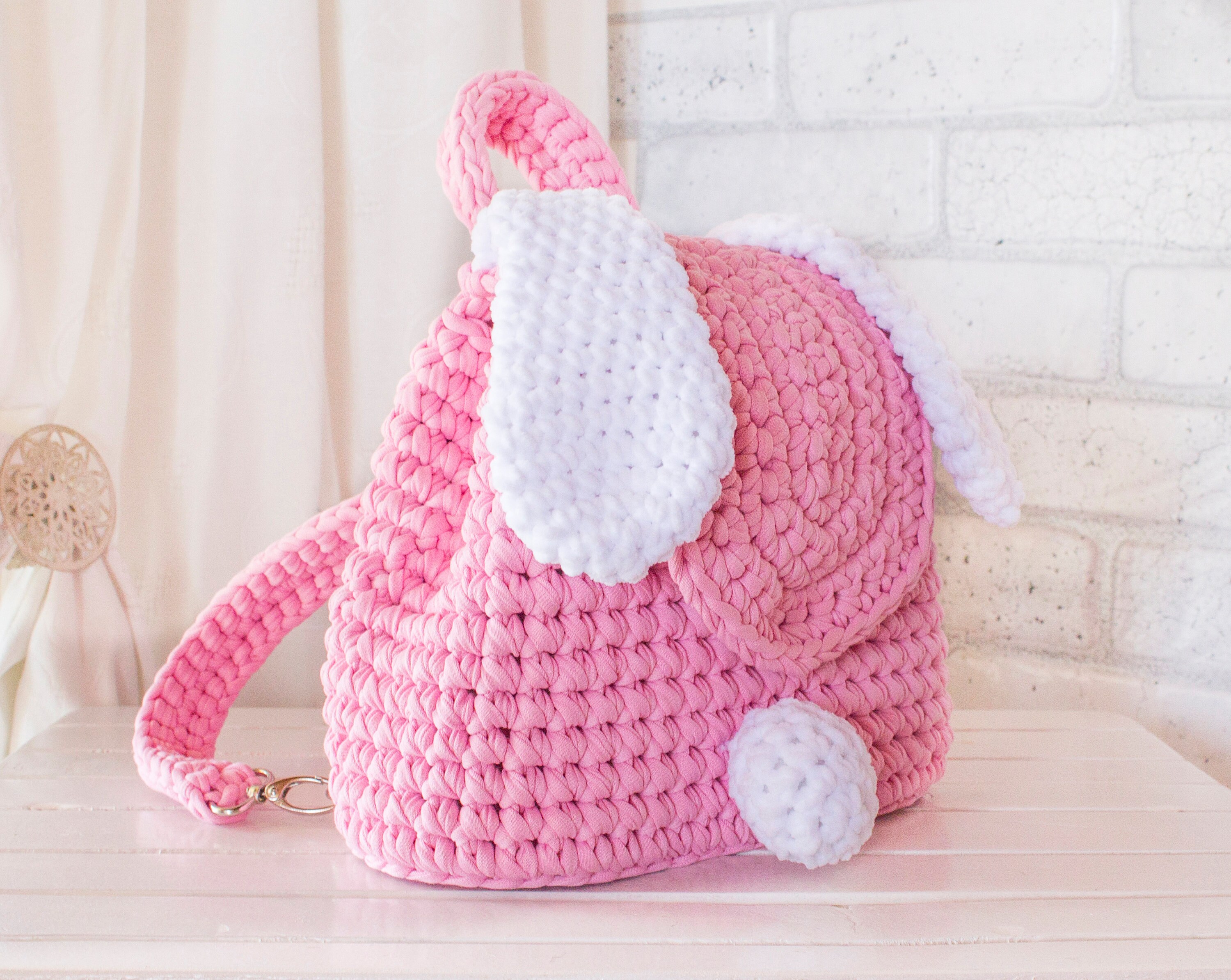 Kids Backpack Rabbit. Crochet Children's Backpack in the Form of a ...